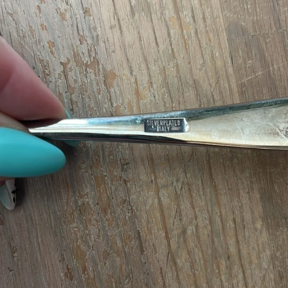 Vintage Silver Plated Hostess Set Made in Italy Unbranded 9” Serving Spoon Fork